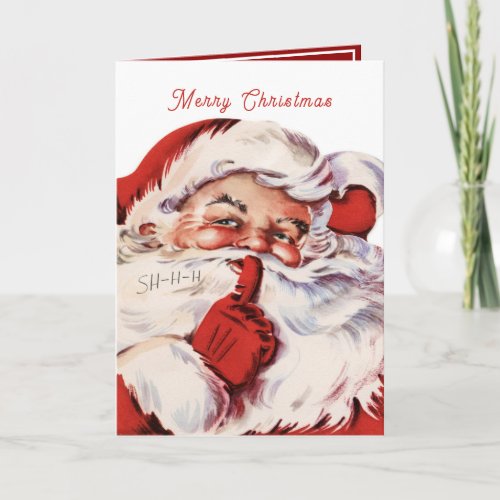 Vintage Jolly Santa Claus Christmas  Holiday Card