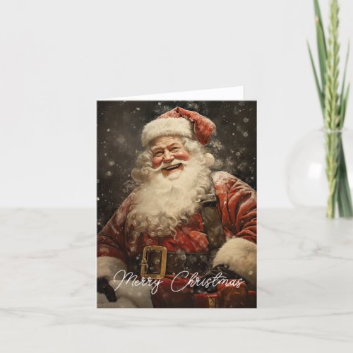 Vintage Jolly Santa Claus Christmas Holiday Card