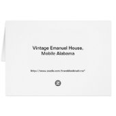 Vintage Jonathan Emanuel Mansion, Mobile Alabama Cards (Back Horizontal)