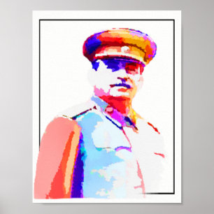 Vintage Joseph Stalin WW2 Russia Dictator Colorful Poster