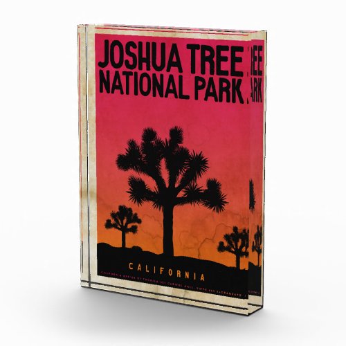 Vintage Joshua Tree Sunset Photo Block