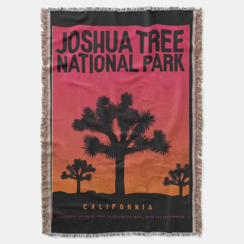 Vintage Joshua Tree Sunset Throw Blanket