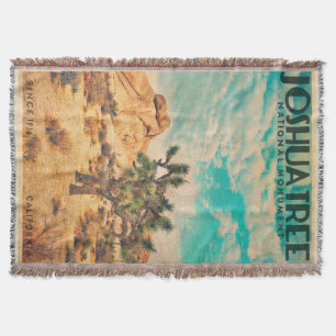 Vintage Joshua Tree Travel Throw Blanket