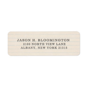 Vintage Journal Paper Typestyle Return Address Label