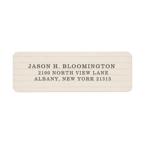 Vintage Journal Paper Typestyle  Return Address Label