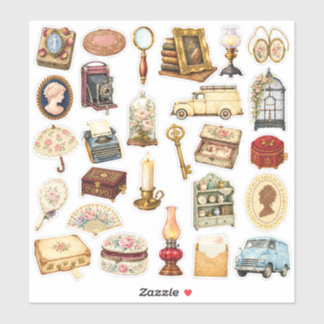 Vintage Journal Sticker Set – Timeless & Charming