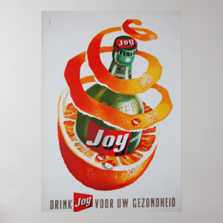 Vintage Joy Advertisement , Colorful Poster
