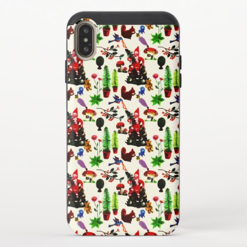 Vintage Joy Chirstmas Winter Santa Woodland Forest iPhone XS Max Slider Case