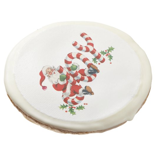 Vintage Joy Santa Sugar Cookie (Angled)