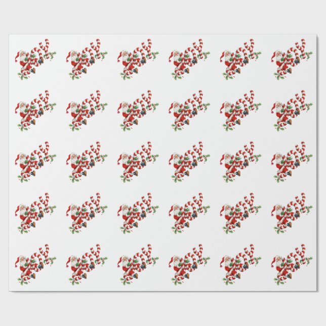 Vintage Joy Santa Wrapping Paper (Flat)