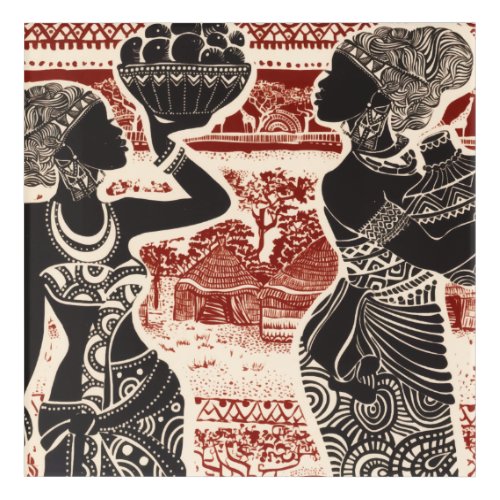 Vintage Joy Tribal African Women Village Acrylic Print
