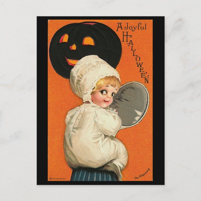 Vintage Joyful Halloween Baby Postcard (Front)