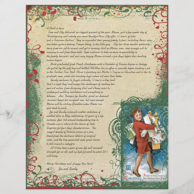 Vintage Joyous Shopper Christmas Letter (Front)