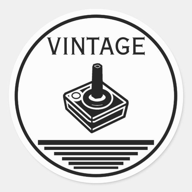 VINTAGE Joystick Classic Round Sticker (Front)