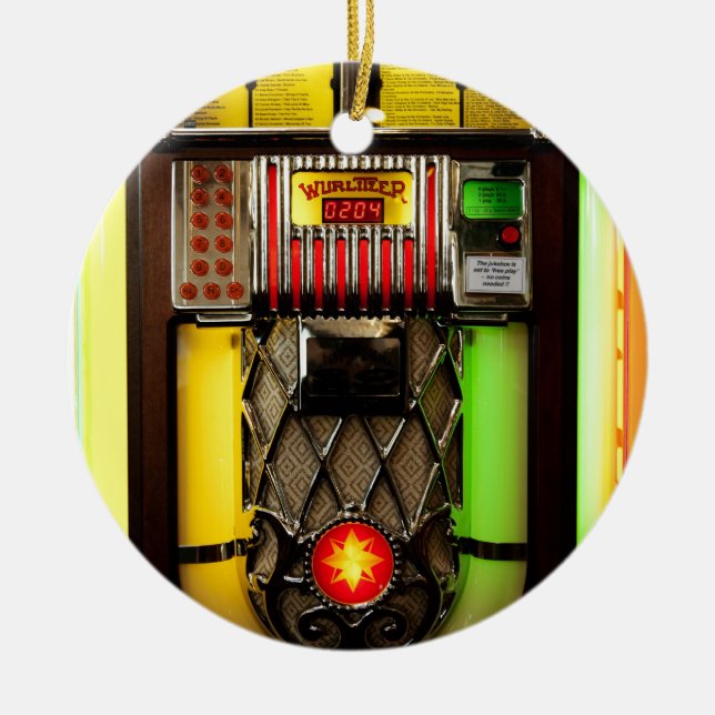 Vintage Jukebox Ceramic Ornament (Front)