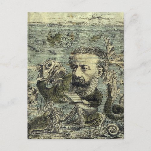 Vintage Jules Verne Periodical Cover Postcard
