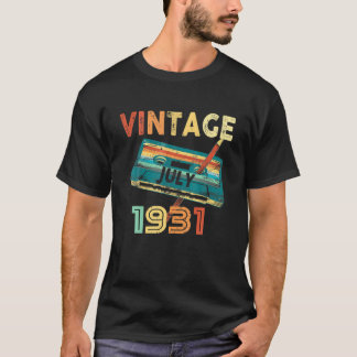 Vintage July 1931 Music Cassette90th Birthday Gift T-Shirt