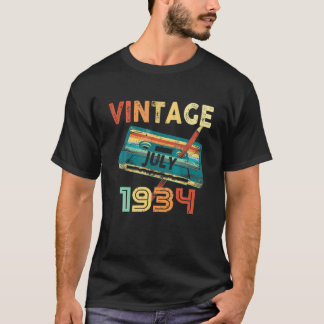 Vintage July 1934 Music Cassette87th Birthday Gift T-Shirt