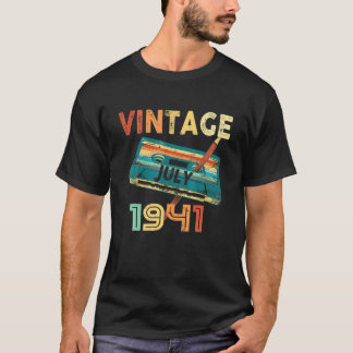 Vintage July 1941 Music Cassette80th Birthday Gift T-Shirt