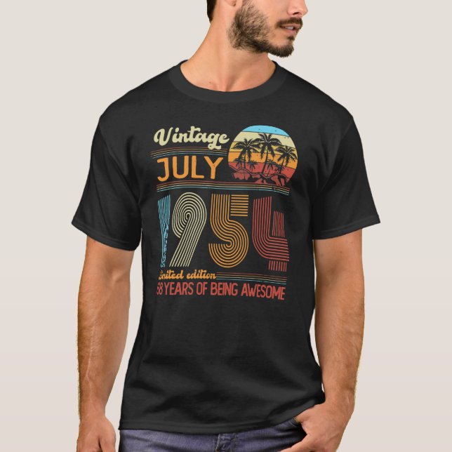 Vintage July 1954 Limited Edition Birthday  T-Shirt (Front)