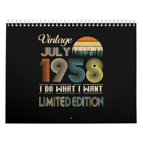 Vintage July 1958 What I Want Limited Edition Calendar