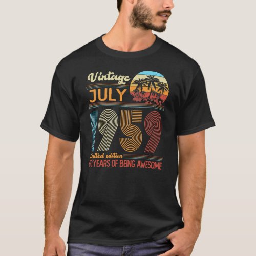Vintage July 1959 Limited Edition Birthday  T_Shirt