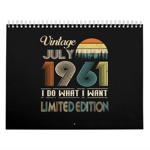 Vintage July 1961 What I Want Limited Edition Calendar