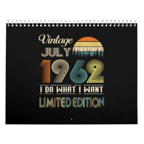 Vintage July 1962 What I Want Limited Edition Calendar