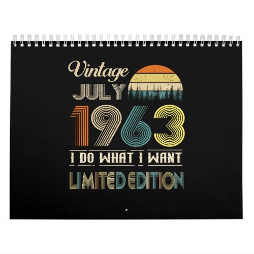 Vintage July 1963 What I Want Limited Edition Calendar