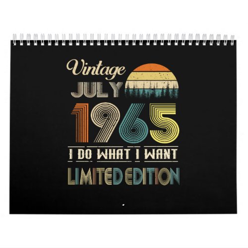 Vintage July 1965 What I Want Limited Edition Calendar