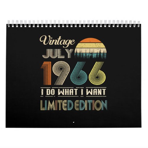 Vintage July 1966 What I Want Limited Edition Calendar