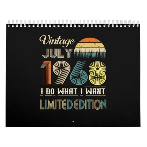 Vintage July 1968 What I Want Limited Edition Calendar