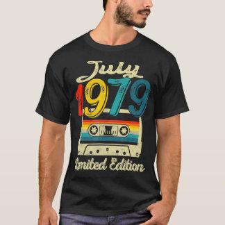 Vintage July 1979 Cassette Tape 43rd Birthday Deco T-Shirt