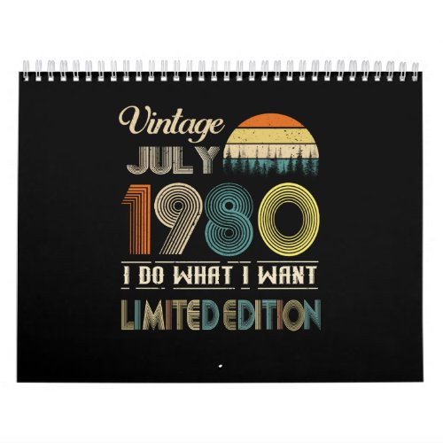 Vintage July 1980 What I Want Limited Edition Calendar