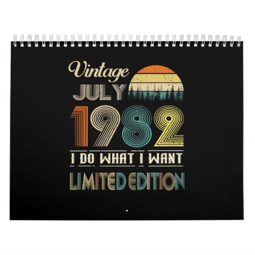 Vintage July 1982 What I Want Limited Edition Calendar