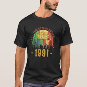 Vintage July 1991 31 Year Old 31st Birthday Awesom T-Shirt