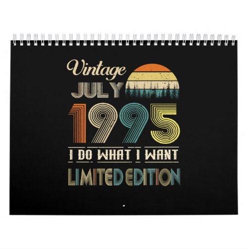 Vintage July 1995 What I Want Limited Edition Calendar
