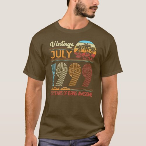 Vintage July 1999 23 Years Old 23th B Day T_Shirt