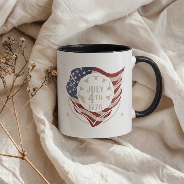 Vintage July 4th 1776 Flag Shield Mug (Creator Uploaded)