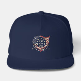 Vintage July 4th 1776 Flag Shield Snap Back Hat