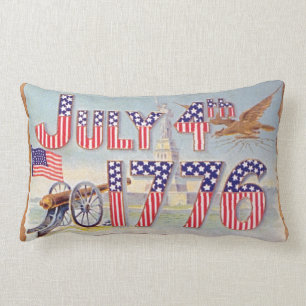 Vintage July 4th 1776 Lumbar Pillow