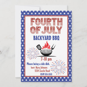 Vintage July 4th BBQ Invitation