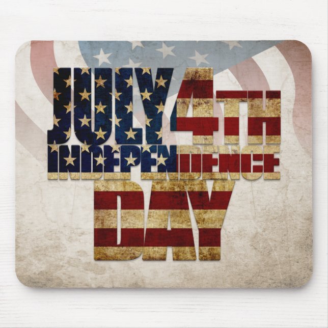 Vintage July 4th Independence Day Design Mouse Pad (Front)