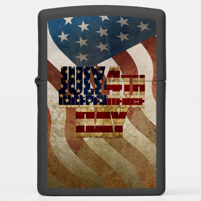 Vintage July 4th Independence Day Design Zippo Lighter (Front)