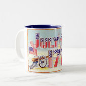 Vintage July 4TH Two-Tone Coffee Mug (Front Left)