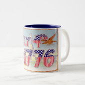 Vintage July 4TH Two-Tone Coffee Mug (Front Right)