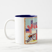 Vintage July 4TH Two-Tone Coffee Mug (Left)