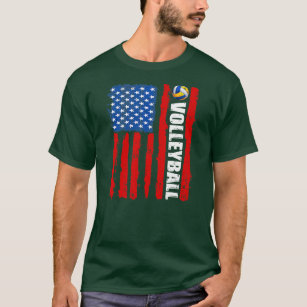 Vintage July 4th US Flag Volleyball Retro Men T-Shirt