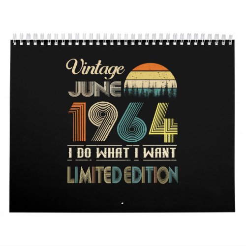 Vintage June 1964 What I Want Limited Edition Calendar