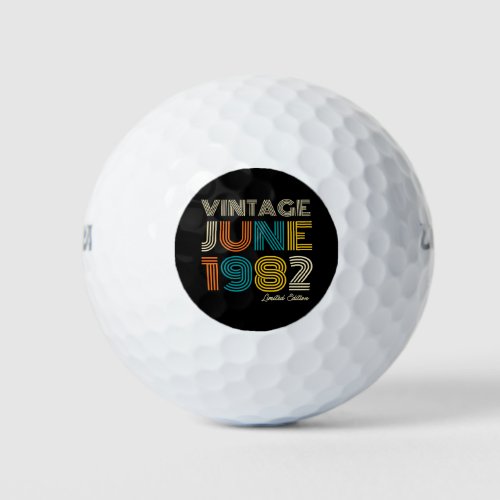  Vintage June 1982 Limited Edition 42nd Birthday Golf Balls